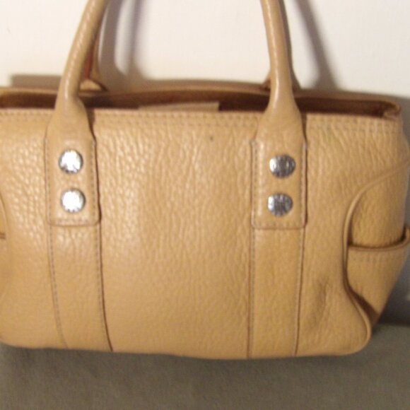 Vintage Micheal Micheal Kors Cream/Tan Pebbled Leather Smaller Tote Bag - Picture 6 of 13